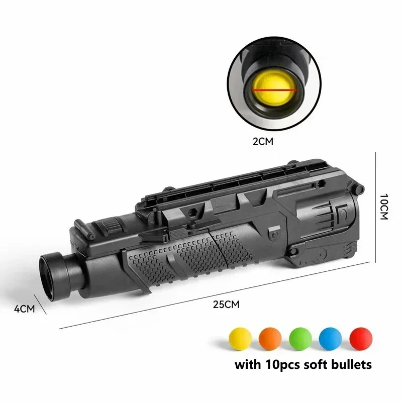 Bottom Mounted Howitzer Eating Chicken M203 Toy Gun, Children Can Fire Parent-child Interactive Shooting Sponge Soft Bullet, Men