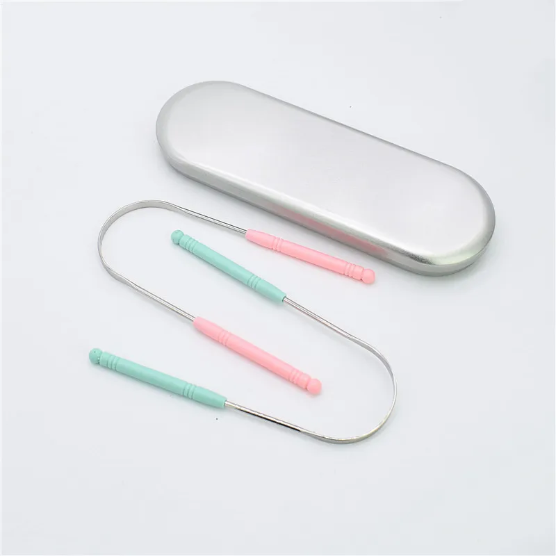 U-shaped Tongue Scraper Stainless Steel Tongue Coating Cleaner Tongue Scraper Brush To Remove Bad Breath Oral Care Tools