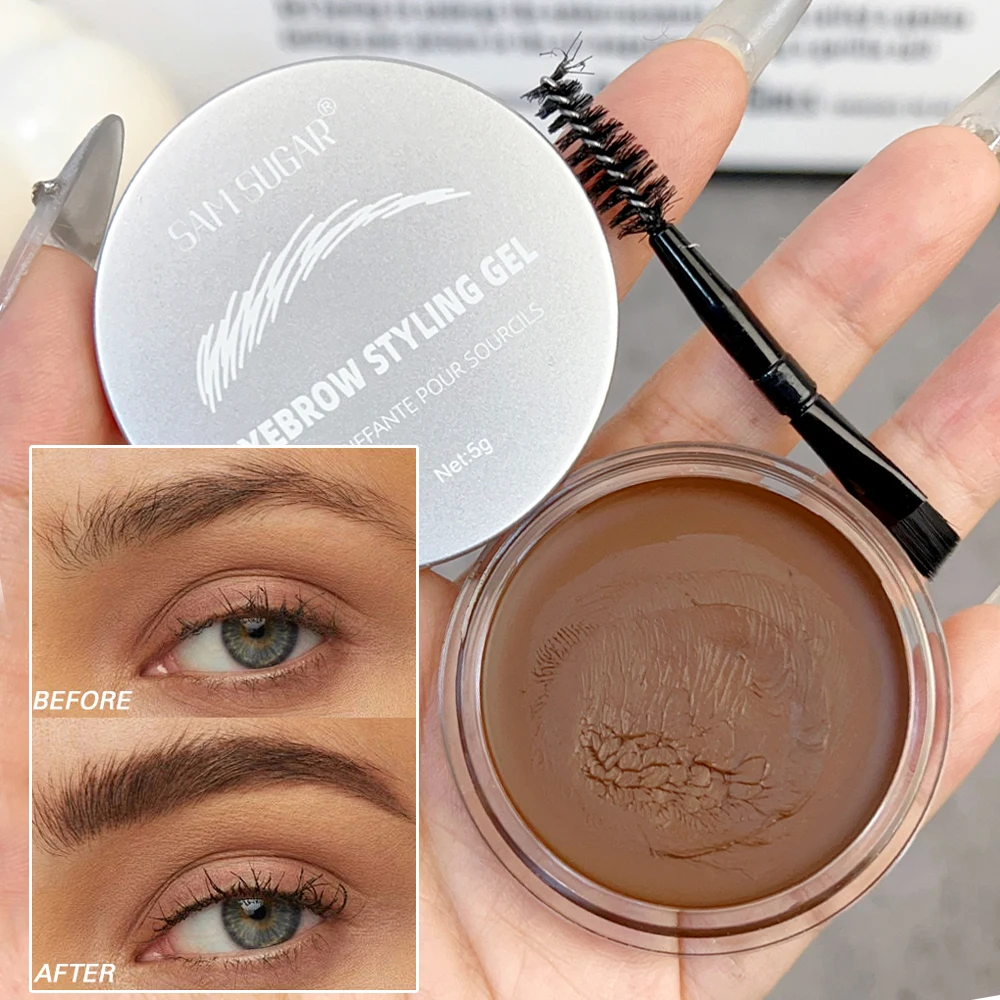 Żel do brwi 3D z mini pędzelkiem do brwi Długotrwały żel do brwi Wosk Zestaw mydła do brwi Naturalny, odporny na rozmazywanie eyeliner Makijaż oczu