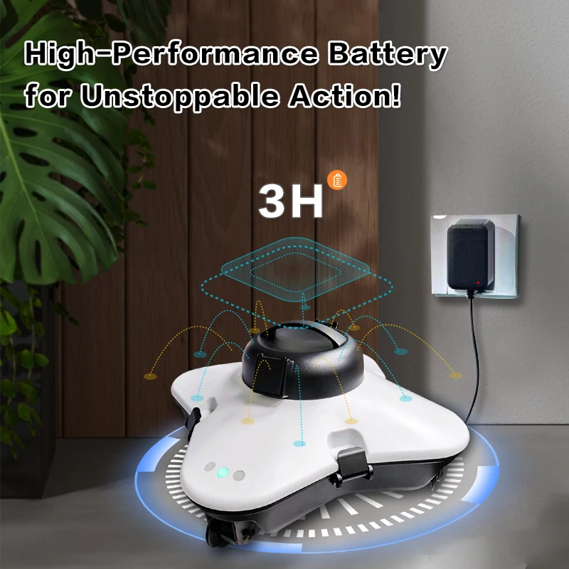 Cordless Robotic Pool Cleaner 150 Mins Long Runtime Automatic Wall Climbing Vacuum Brush Tool for Inground Swimming Pools view 2