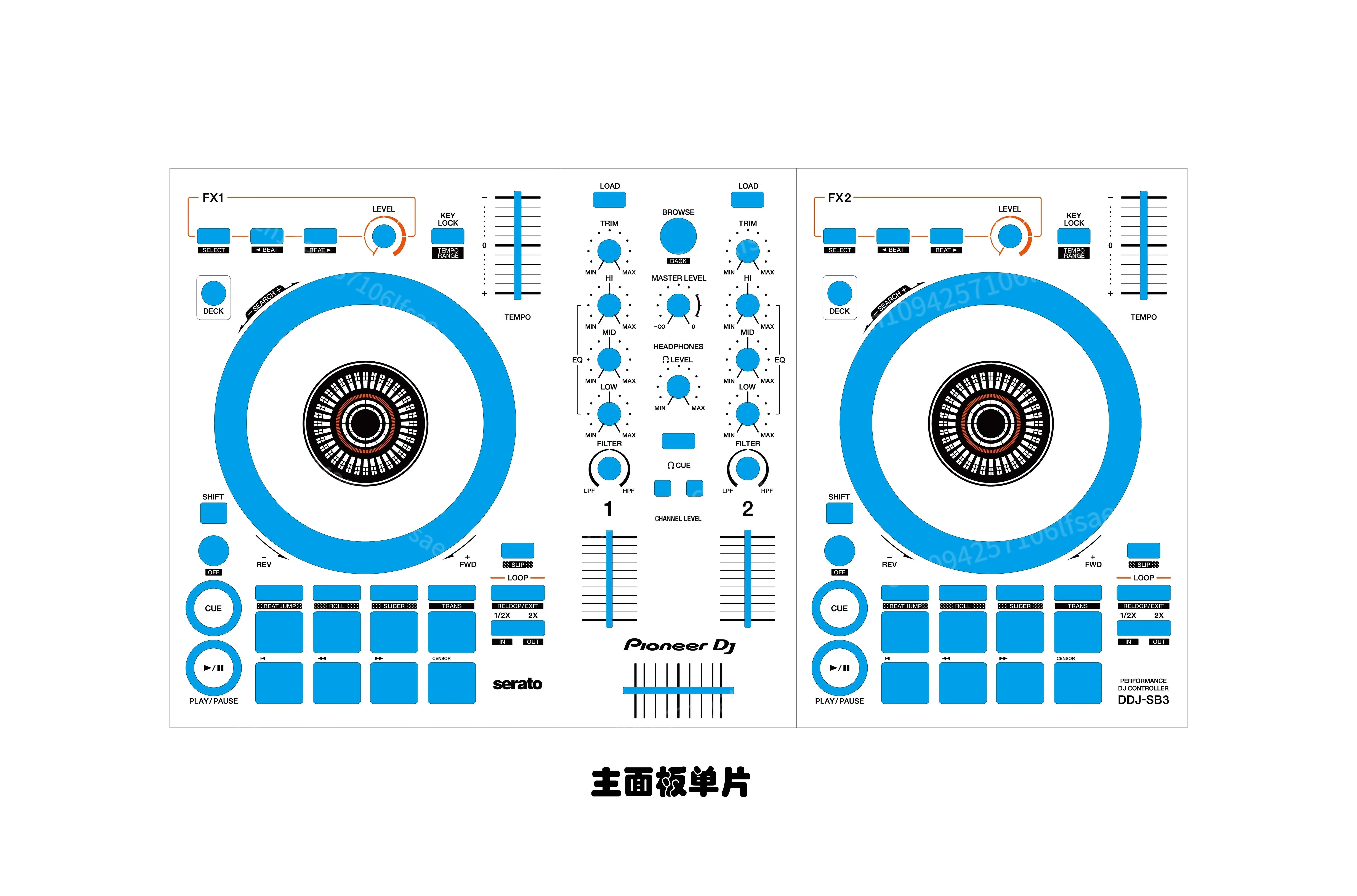 Pioneer DDJ-SB3 Controller Panel Film PIONEER Personalisierte bunte Aufkleber, anpassbar