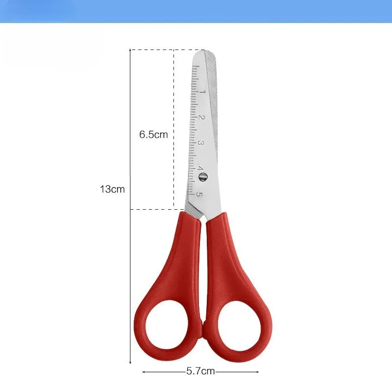 Scissors DIY Handmade Scissors Safety Ruler Scale Scissors Stationery Student School office supplies Scale stationery cute pen