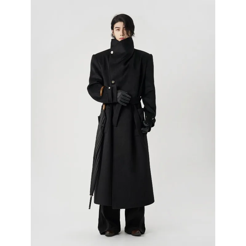 

Men Wool Blended Multi-form Long Woolen Coat Woolen Coat