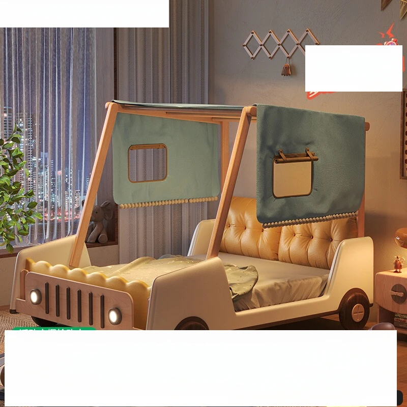 

Roadster cartoon car bed boy solid wood children's fence boy children's room tree house tent