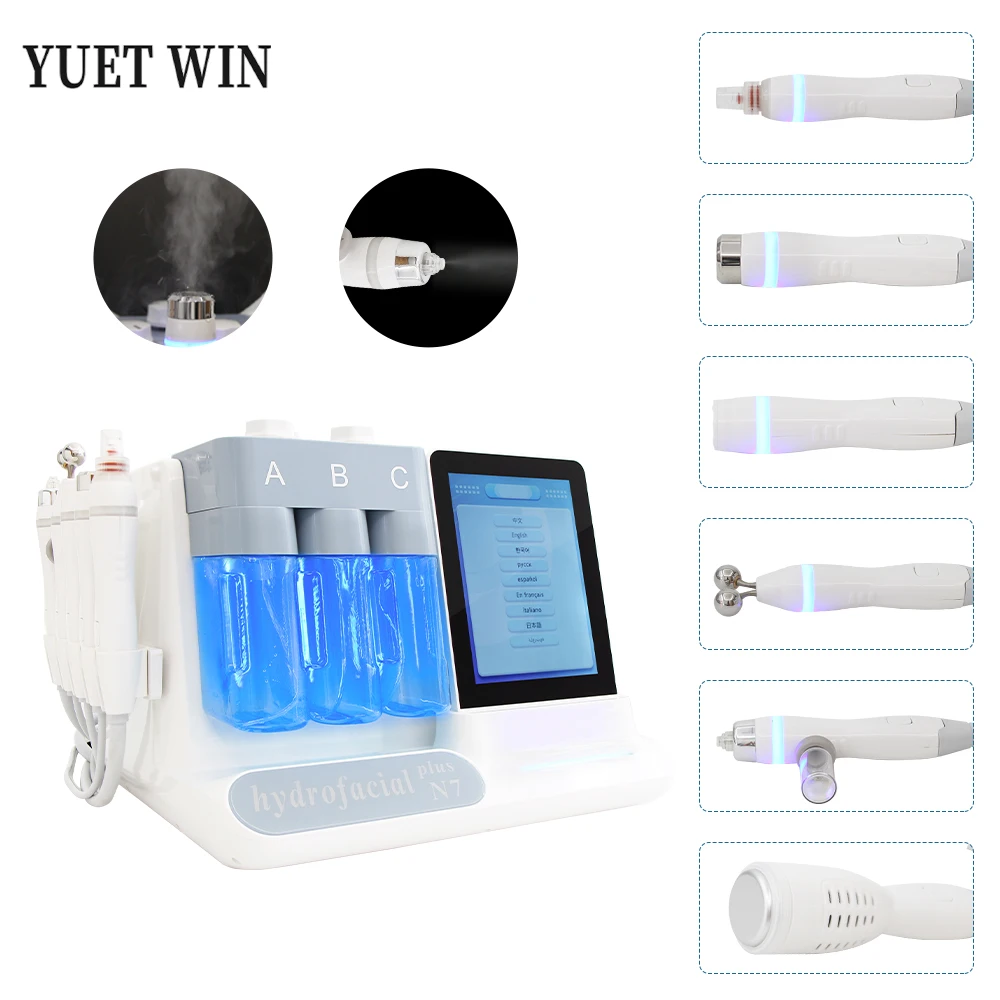 YUET WIN 스킨케어 하이드로 더마브레이션 페이셜 머신 블랙헤드 제거 얼굴 리프팅 재생 워터 필링 뷰티 디바이스