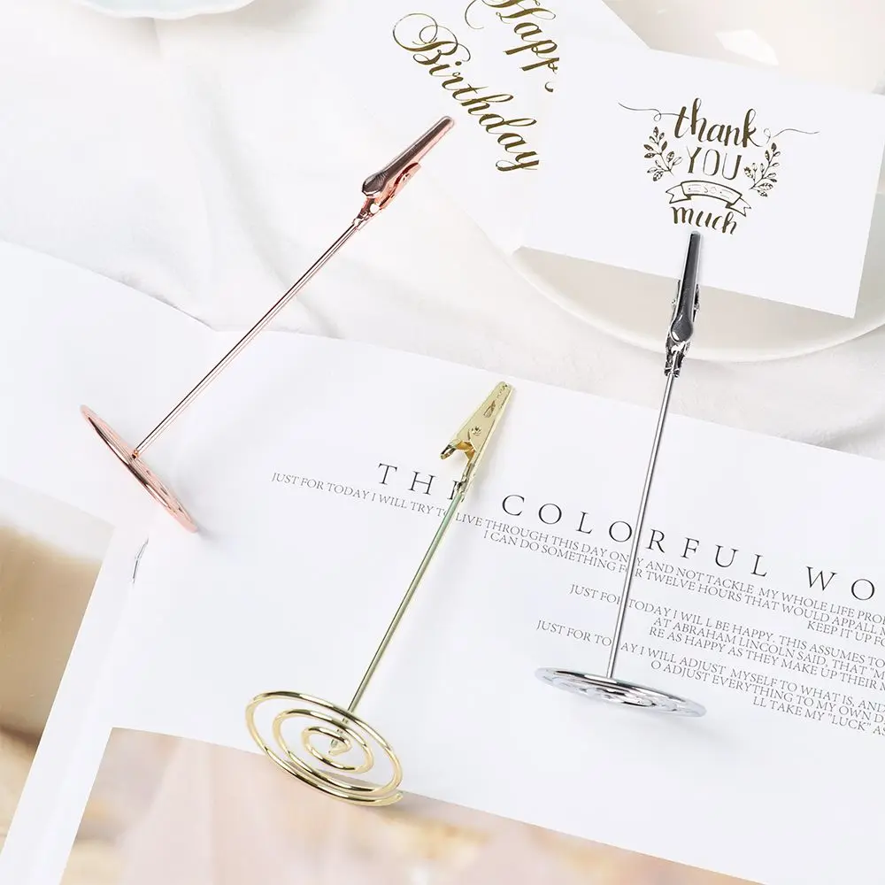 1pc Romantic Paper Clamp Desktop Decoration Wedding Supplies Photos Clips Clamps Stand Table Numbers Holder Place Card