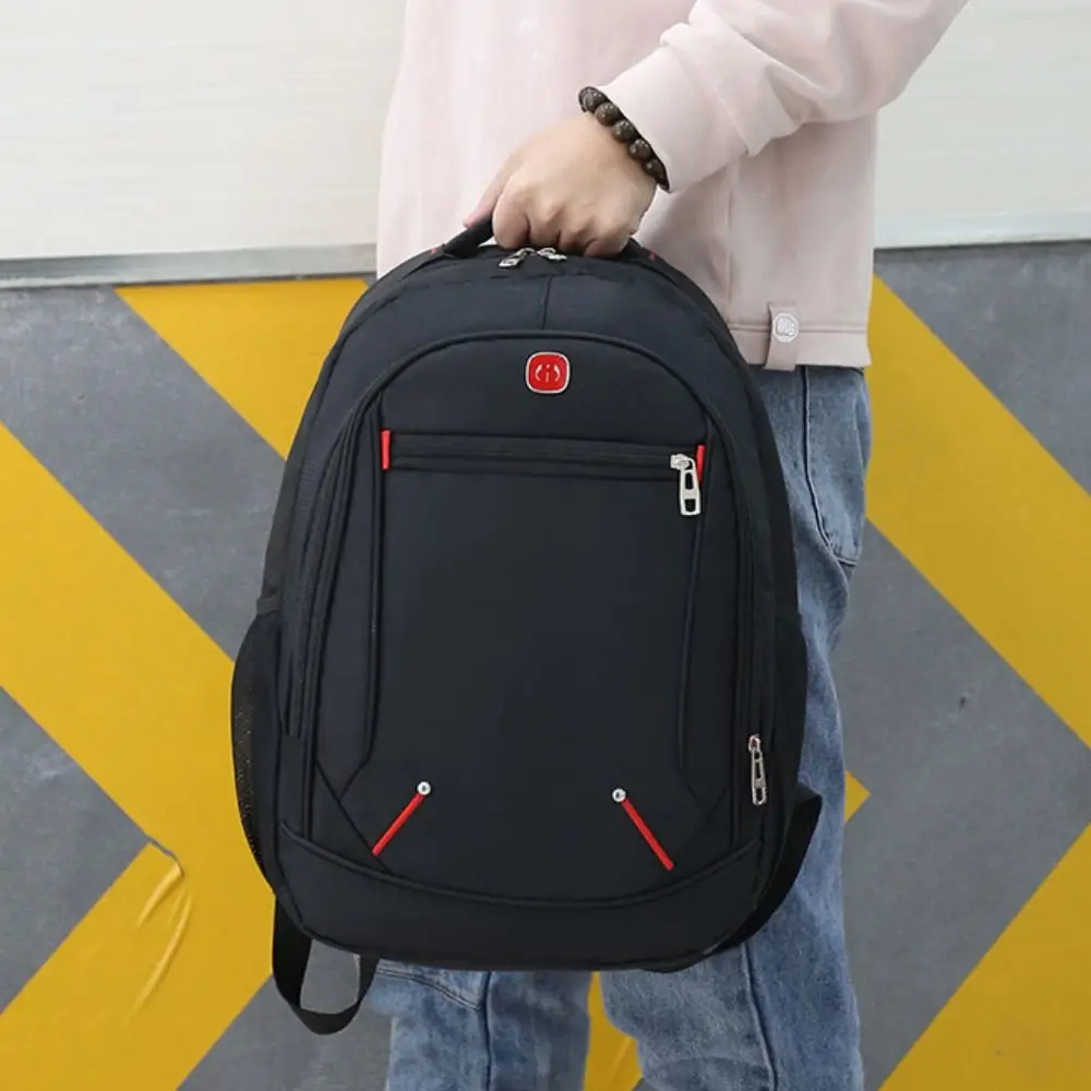 New Large-capacity Student School Bag Casual Solid Color Oxford Men Backpack Simple Bag Waterproof Business Travel Bag