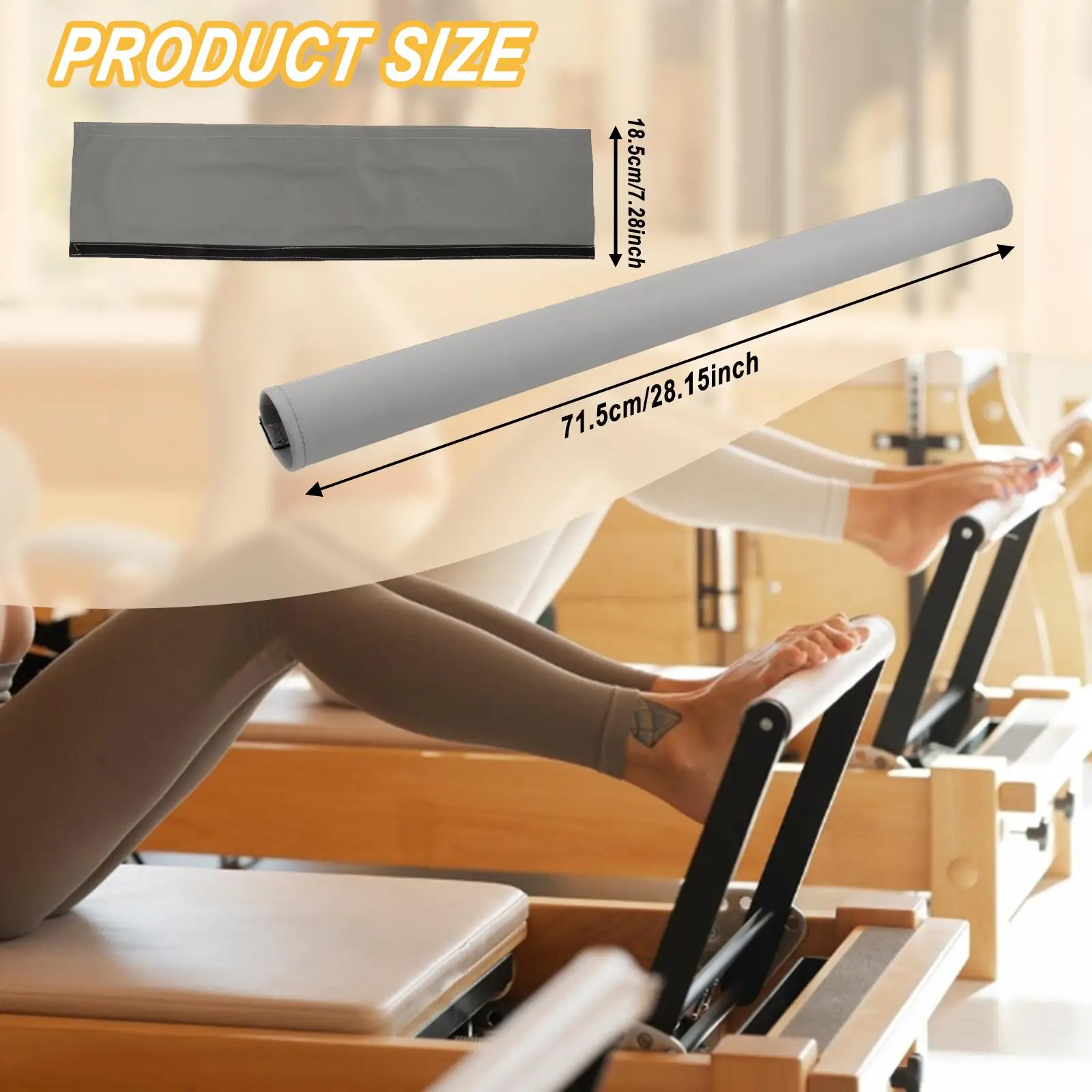 غطاء شريط آلة البيلاتيس المصلح، غطاء مقود القدم لمعدات البيلاتيس باللون الرمادي #6