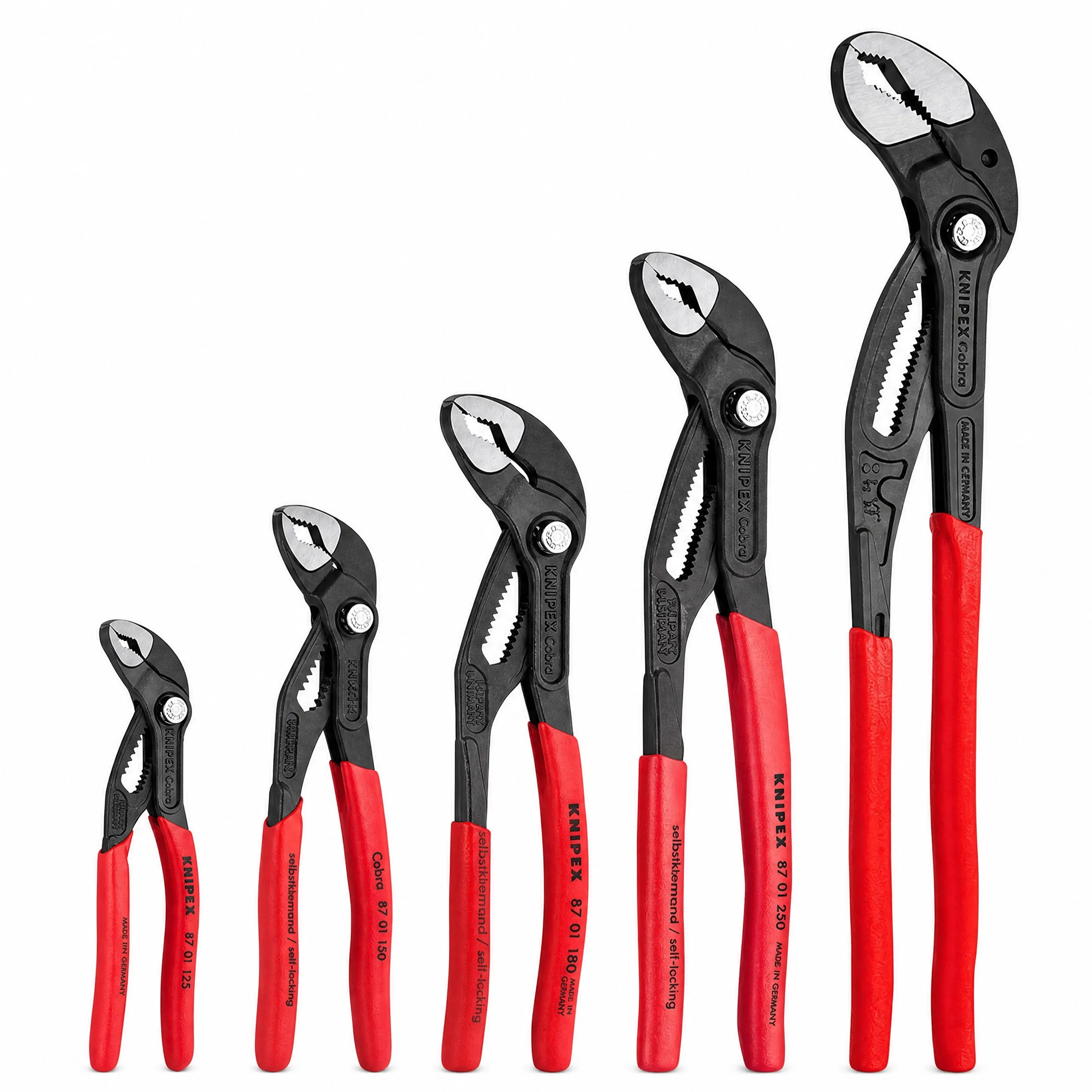 

KNIPEX Cobra Self-Locking High Tech Water Pump Pliers 8700125/8700180/8700250 125-250mm Hardened Jaw Adjustable Plumbing Pliers