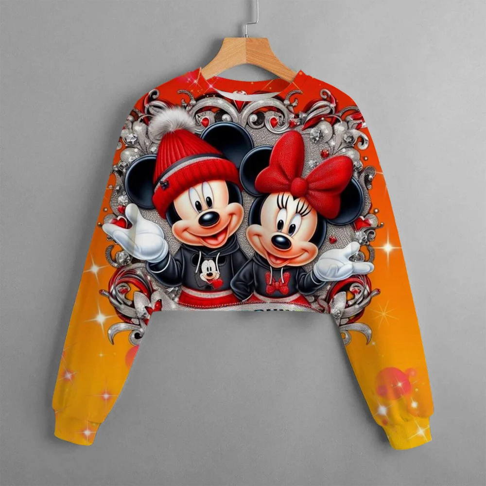 Disney Merry Christmas Mickey Mouse print round neck sweatshirt children's autumn fashion brand tops children's clothing