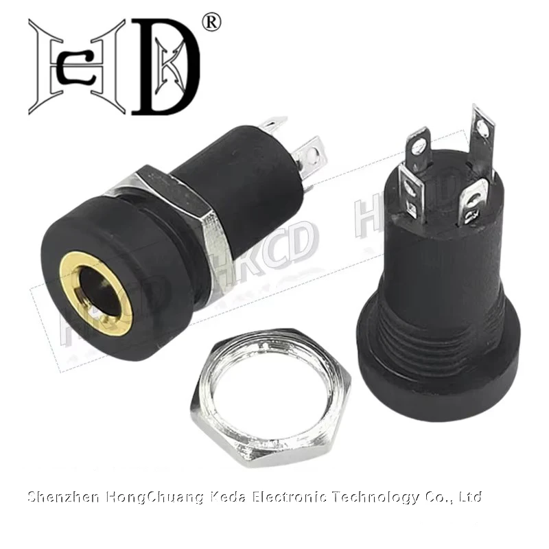 5/10Pcs PJ-392A 3.5mm Earphone Jack Socket 3P/4P Stereo Panel Mount Headset Female Connector With Mount Nut Audio DIY Repair Par