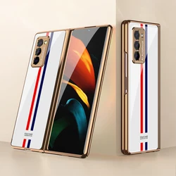 GKK Luxury Plating Glass Case For Samsung Galaxy Z Fold 2 Case Plating Shockproof Hard For Samsung Galaxy Z Fold 2 3 4 5G Case