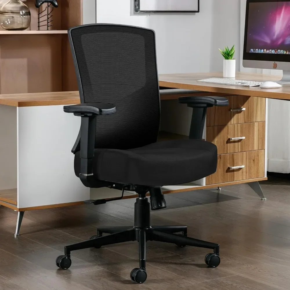 

Ergonomic High Back Computer Desk Chair for Heavy People with 2D Adjustable Waist Support, Big and Tall Office Chair 450lbs.