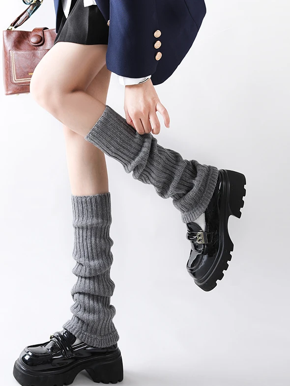 Thickened Leg Socks for Women Autumn Winter Warm Deep Grey Long Tube Socks Matched with Snow Boots Personality Style Home Wear