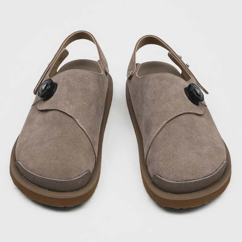 

Summer Frosted Tailless M Ü Ller Shoes Swivel Buckle Anti Slip Breathable Splicing Personalized Fashionable Dual-use Slippers