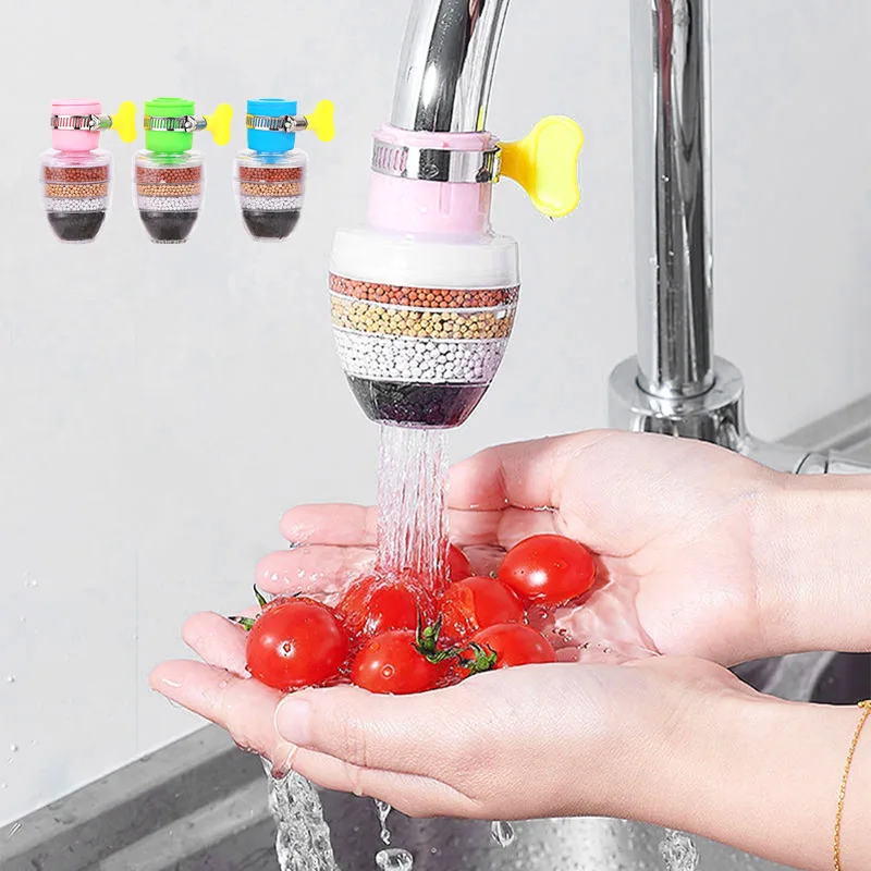 6 Layer Faucet Water Purifier Rotatable Kitchen Tap Filter Water Filter Purification Faucet Strainer Detachable Filter Element