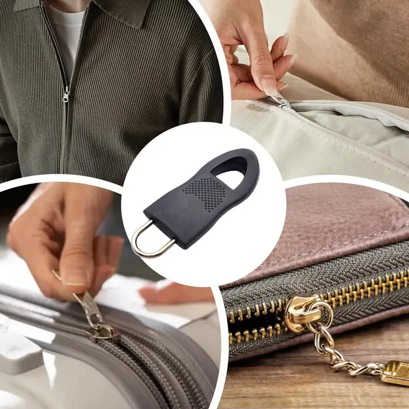 Zipper Pull Tab Replacement Zipper Pull Puller Broken Buckle Zip Cord Tab Clothing Zip Fixer Fit Rope Tag Zipper Parts