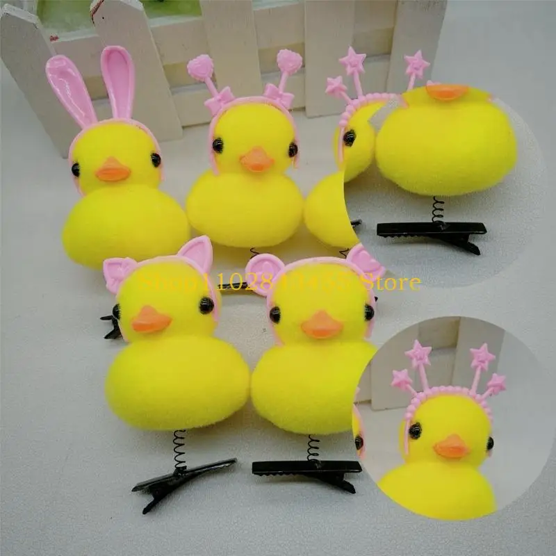 

49MC Заколка для волос на день рождения для детей, заколка для волос с мультяшной уткой, заколка для волос на музыкальном для