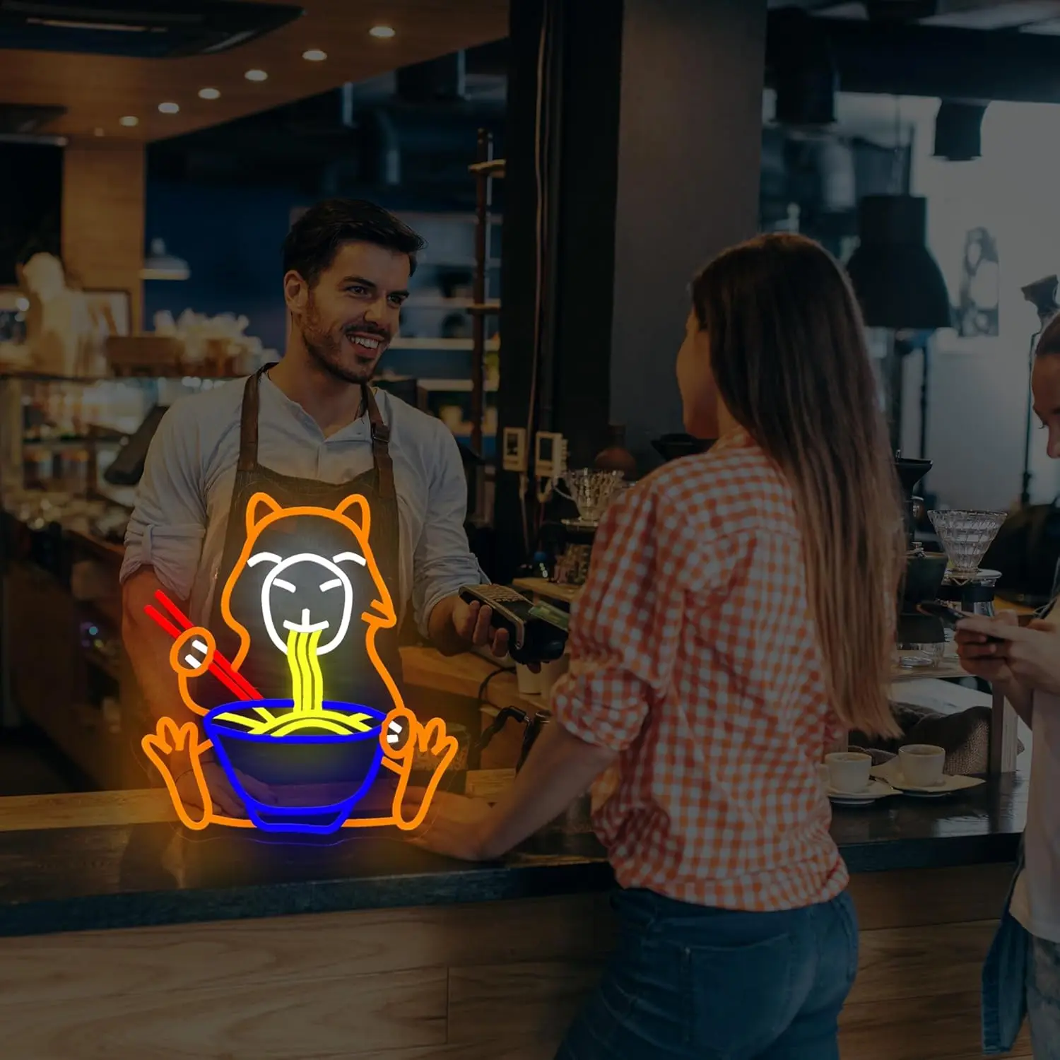 Neonowy Znak Ściemniany Kapybara Neonowe Światła do Ramen Shop Dom Kuchnia Biznes Zoo Restauracja Dekoracja Estetyka Rysunek Prezent Urodzinowy