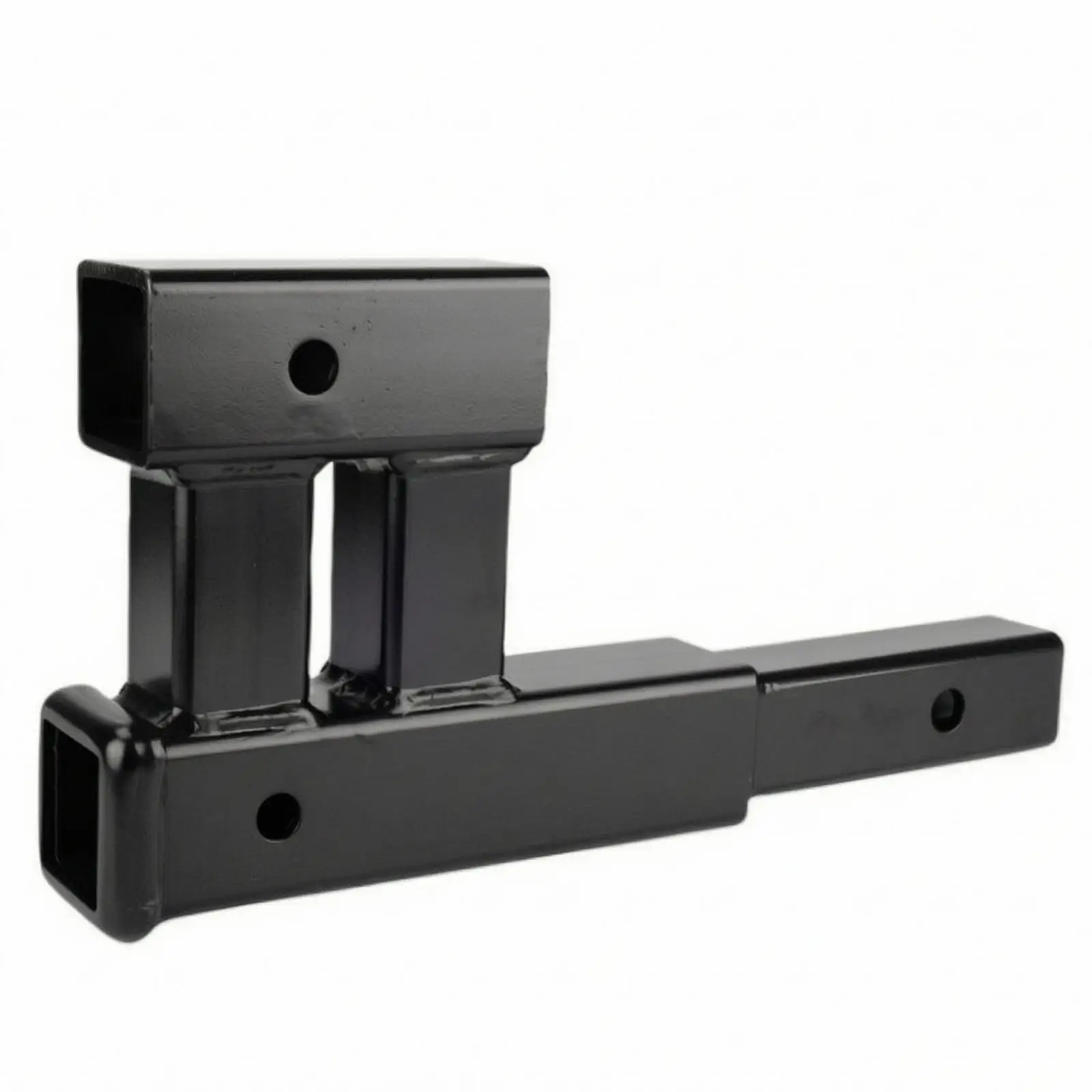 Double Dual Adapter Hitch Extension | Heavy-Duty Welded Steel Construction, Glossy Painted Finish, Dual Hitch