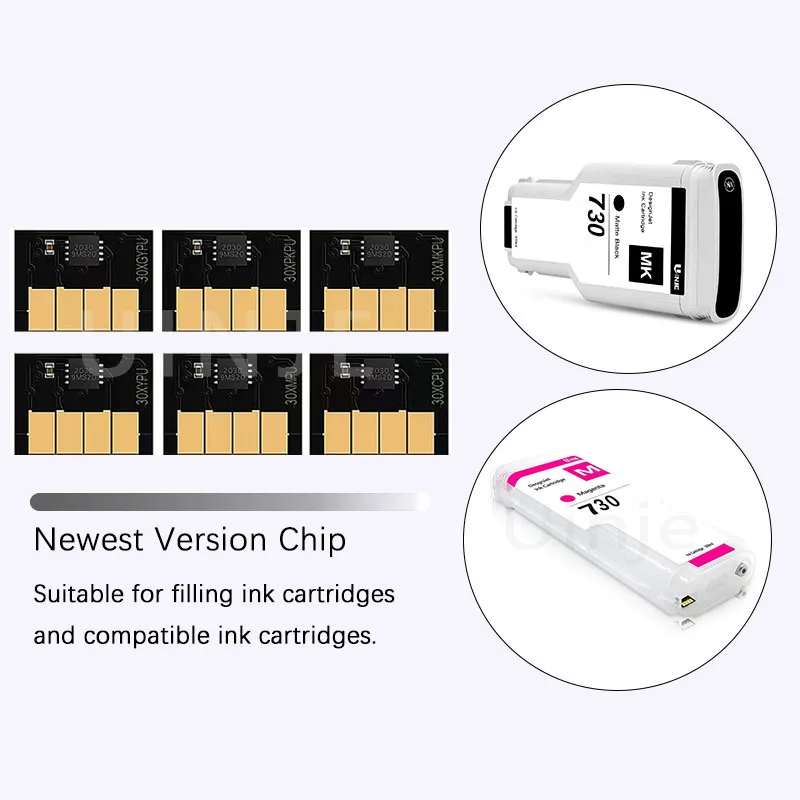 730XL 300ML For HP730 Cartridge Chip Upgrad Compatible For HP 730 DesignJet T1600 T1600dr T1700 T1700dr T2600 T2600dr Plotter