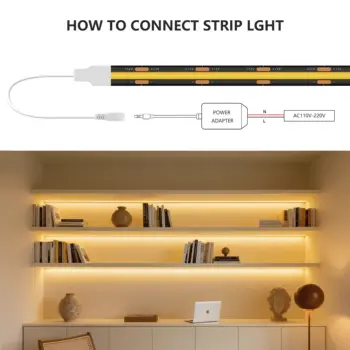 COB LED燈條 12V 24V 直流 RA90 高亮度 320LED/米 COB燈帶 柔性燈帶 1米 2米 3米 4米 5米 10米 20米 燈條 3000K 4000K 6000K 10 最佳銷售 12伏LED燈條 - №1