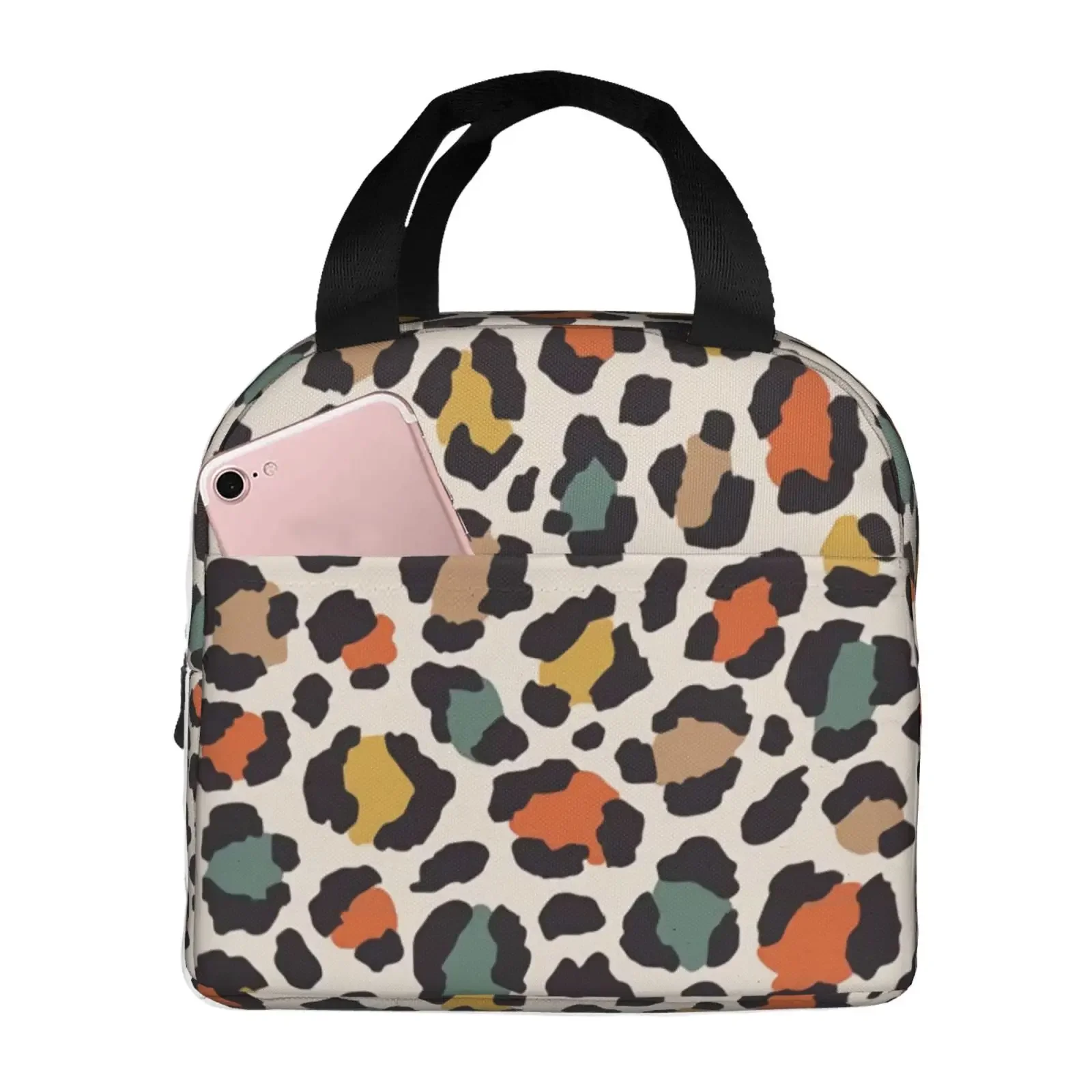 Classic Wild Cheetah Colorful Leopard Print Lunch Bag Portable Thermal Cooler Insulated Bento Box for Kids Food Tote Bags
