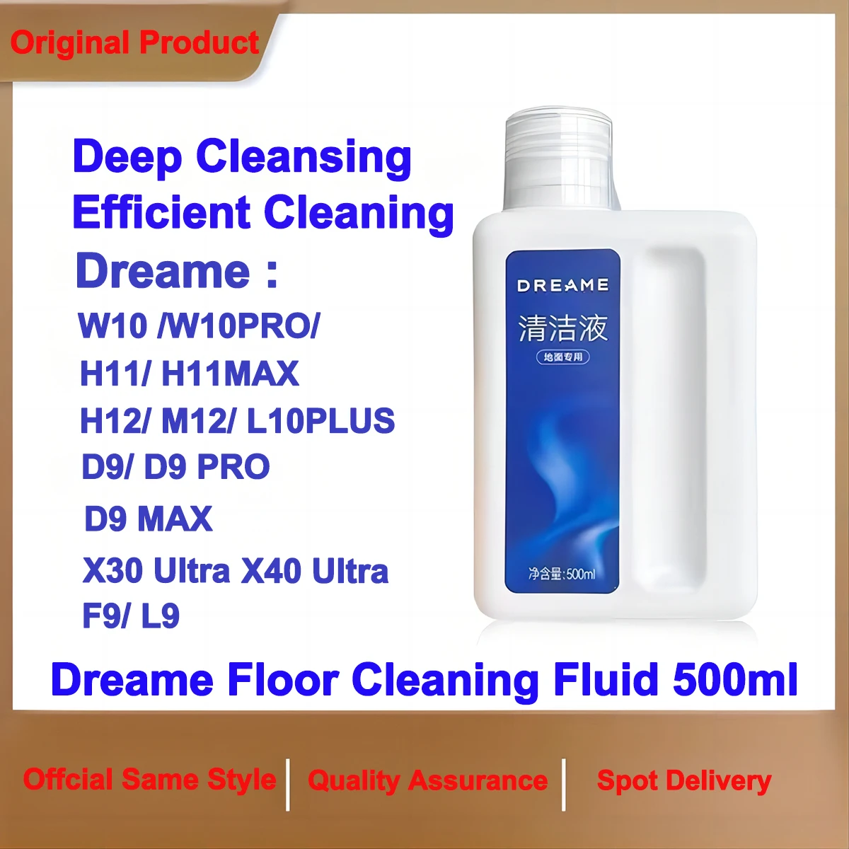 Oryginalny płyn do czyszczenia podłóg 500ML powszechnie używane do zmywacza do podłóg Dreame, zamiatarka, płynu do czyszczenia części do czyszczenia