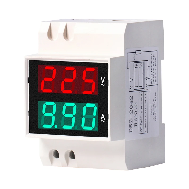 DIN rail Led Display Voltmeter Ammeter built-in Transformer AC80-300V 200-450V 0-100A Panel Voltage Current Meter