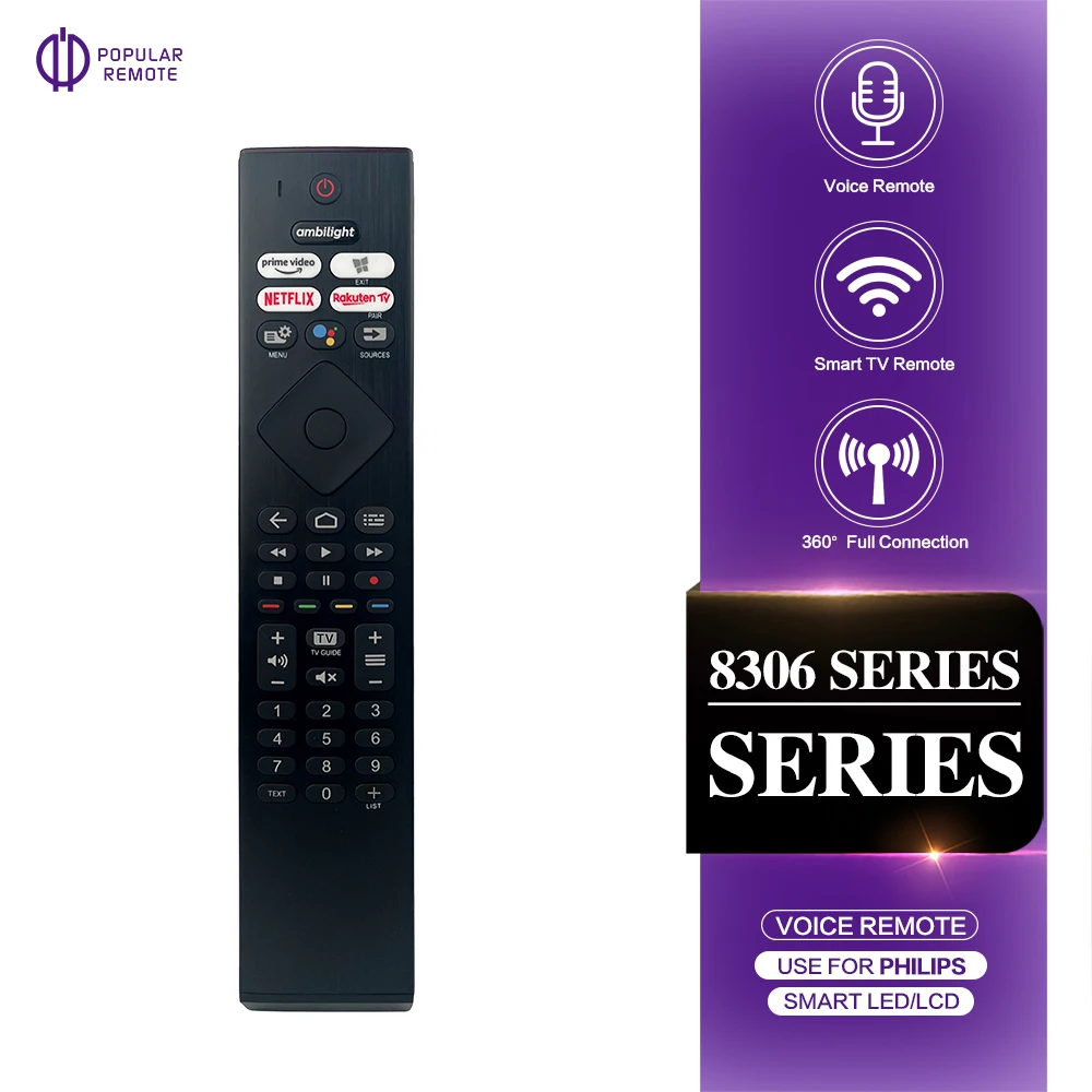 Ambilight Voice TV Remote Control For Philips 50PUS8506/12 Android TV 50PUS8506 Use For 8506 pus85 Series 43PUS8506 58PUS8506