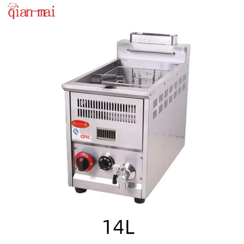 Commercial Industrial Stainless Steel Single Tank Fish and Potato Chips Corn Dog Frying Deep Fryer