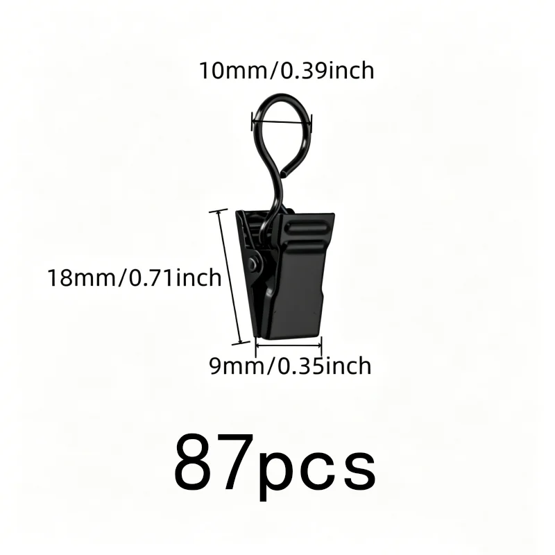 87 pcs Silver Loop Drapery Pins, Rust Resistant Metal, Bathroom Shower Panel Bathroom Shower Panel, Firm Non-Slip Hold