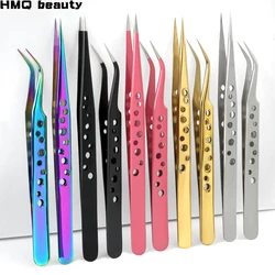 Professional Eyelash Tweezers Stainless Steel 3D Volume Eyelashes Extension Clip Excellent Closure Eyebrow Tweezer Makeup Tools