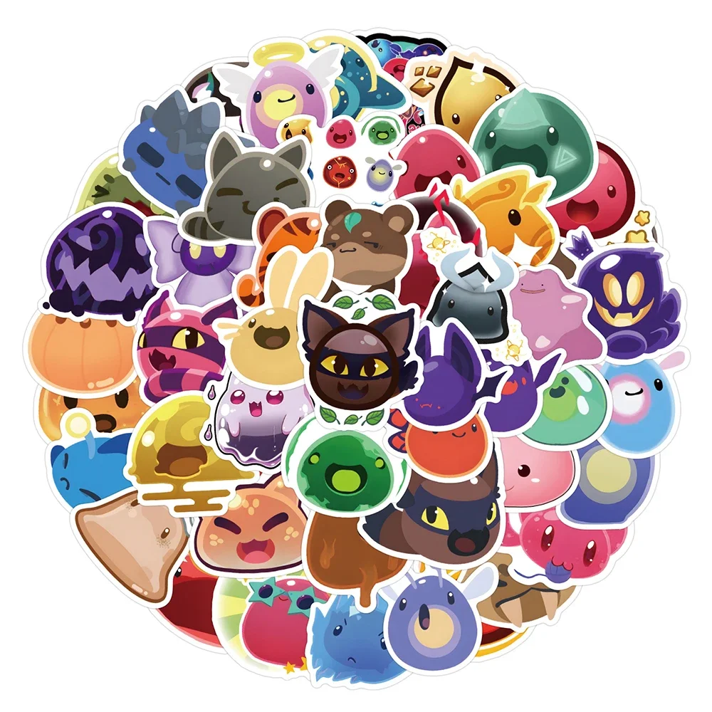 60PCS Kawaii Slime Rancher Aufkleber Cartoon Nette Graffiti Dekoration Notebook Gepäck Gitarre Wasser Tasse Wasserdicht Aufkleber Spielzeug