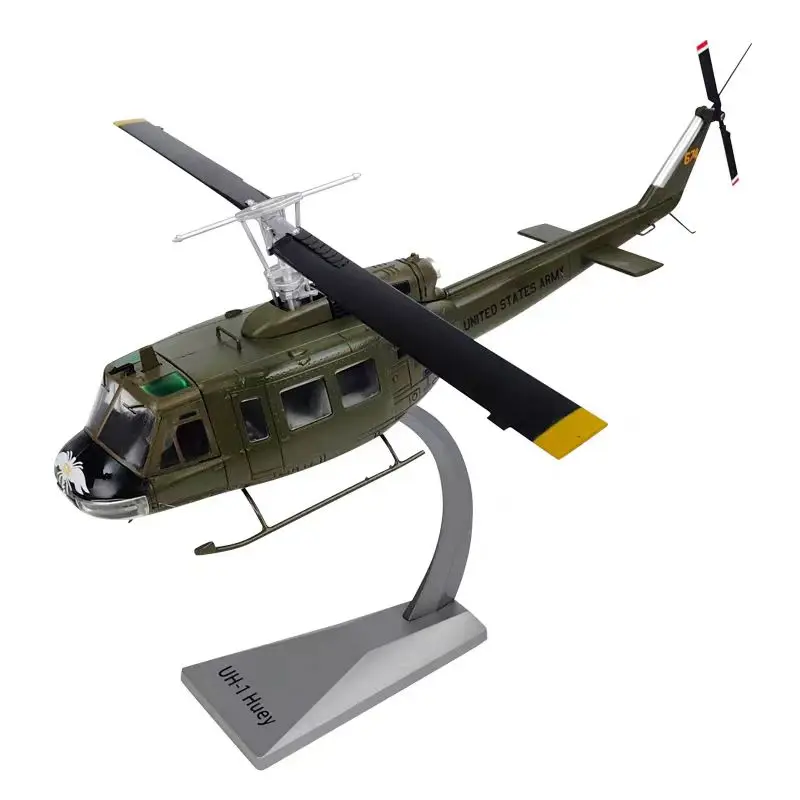 Diecast 1/48 Scale American UH-1 Huey Helicopter Alloy Model Airplanes Simulated Military Aircraft For Static Display Collection