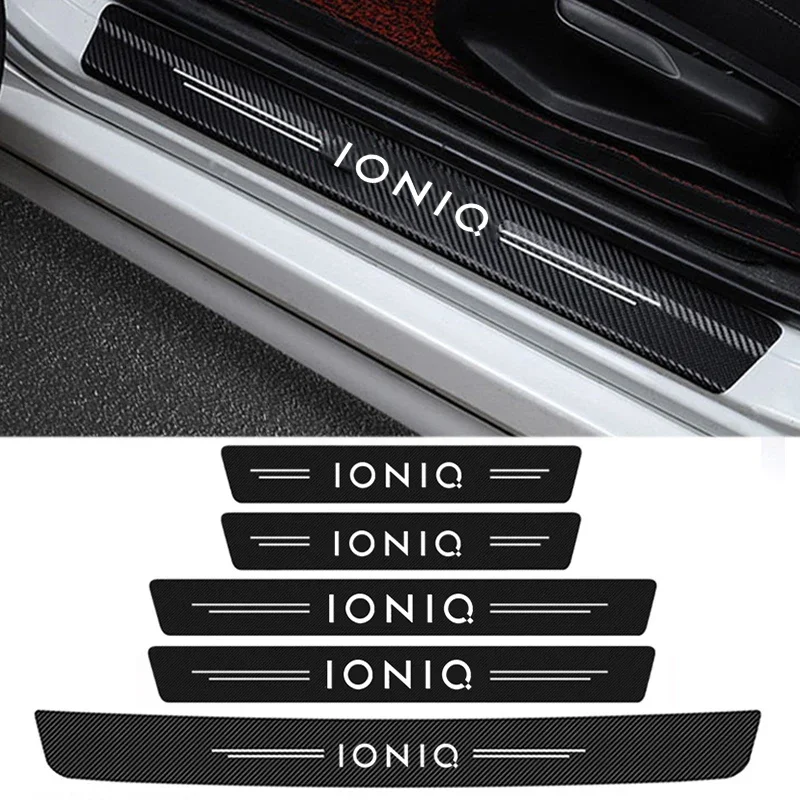 Car Styling Door Threshold Anti Scratch Tape Stickers For Hyundai IONIQ Logo Rear Trunk Sill Decals Protective Film Accessories