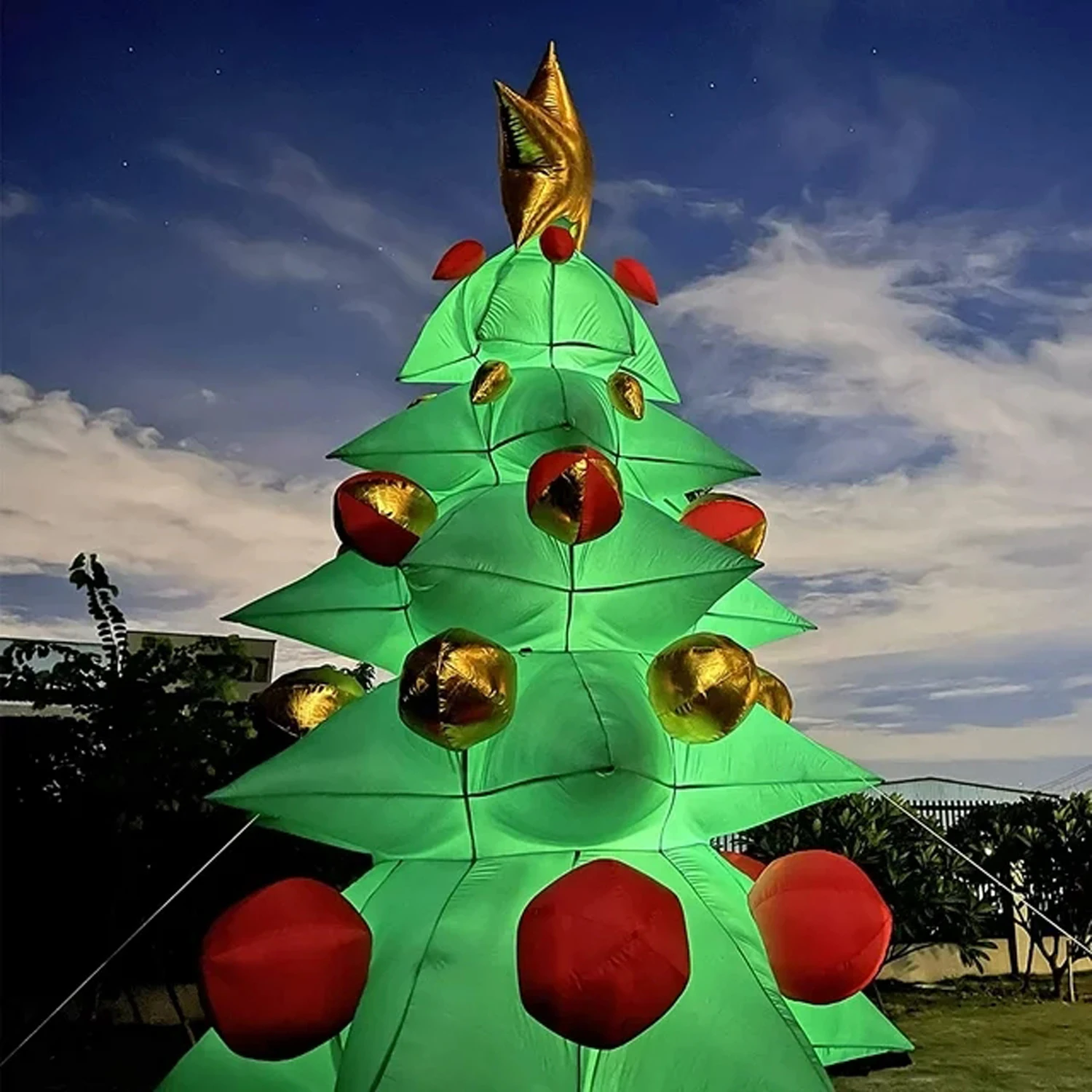 Arbre de noël gonflable artificiel de 26 pieds de haut, avec coffrets cadeaux et étoile, décoration extérieure et intérieure pour fête de vacances, cour