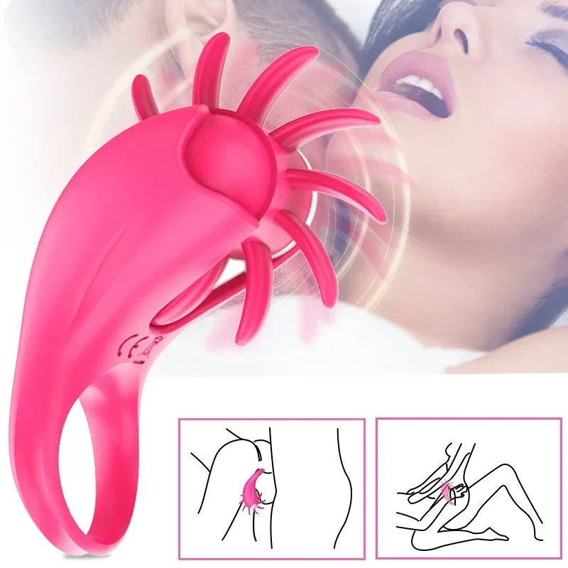 Leccata di lingua Vagina clitoride stimolare la rotazione vibratore orale anello g-spot massaggio Sex Shop per coppia giocattoli sessuali per uomo