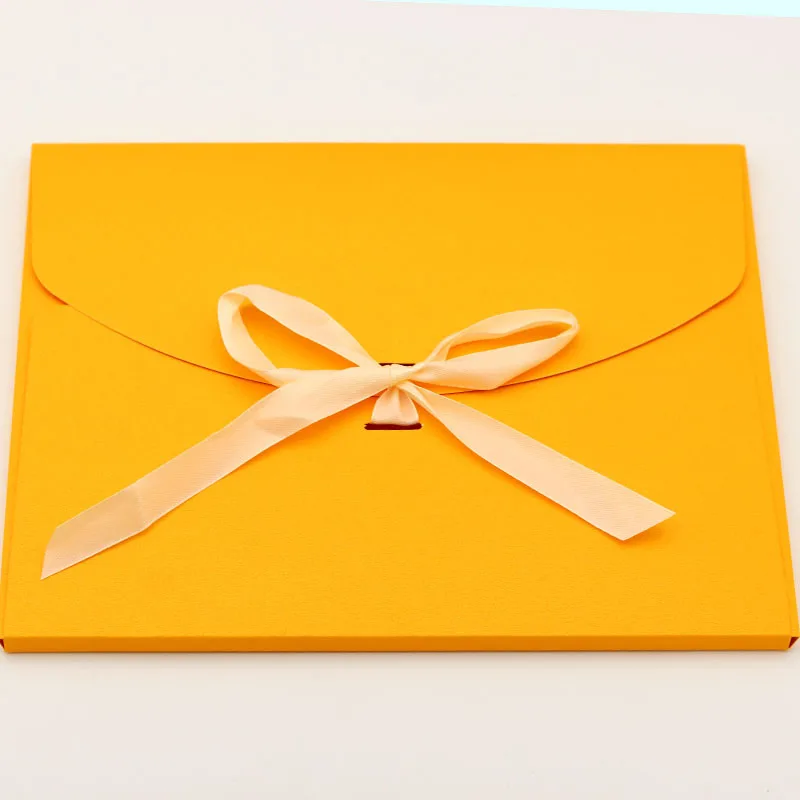 20pcs Pearl Paper Envelope With Ribbon Scarf Panties Packing Thickened Western-style Bow Knot Envelope Gift Box