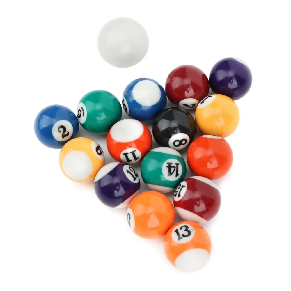 

Easy to Store Resin Billiard Balls Numbered Glossy Billiard Ball Set Compact Color Coded Pool Balls Set Mini Table Play