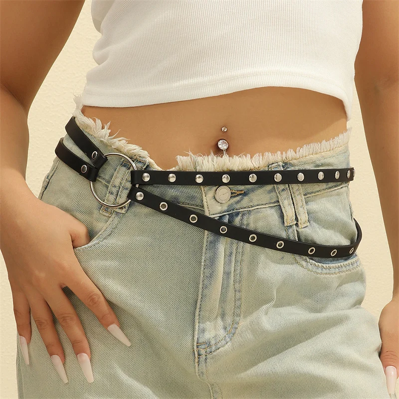 Studd Belt, Women's Embellishment, Fashionable And Versatile, Personality, Elastic Elastic Waistband, Wide Punk Style