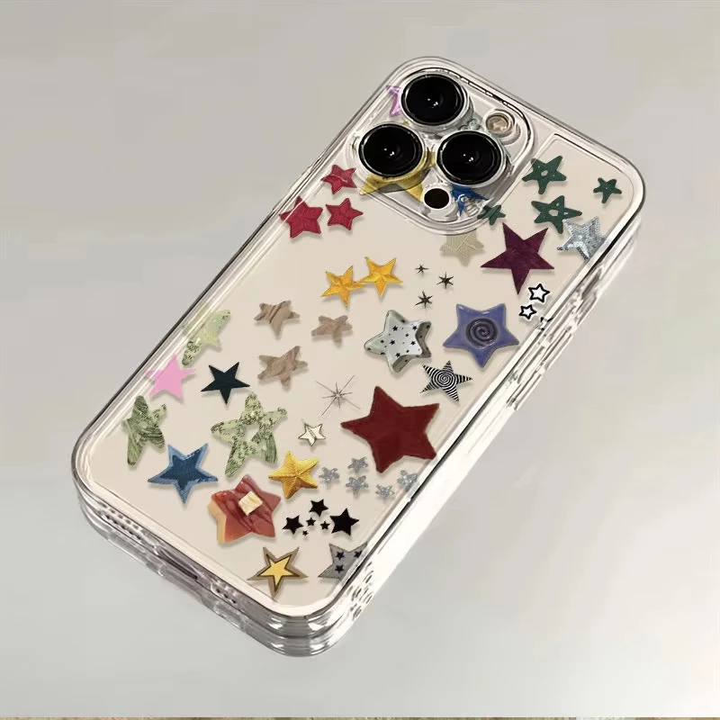 Creative Korean Star Phone Case For iPhone 17 16 15 11 12 14 13 Pro Max Mini XS X XR 7 Plus Shockproof Transparent Cover Fundas