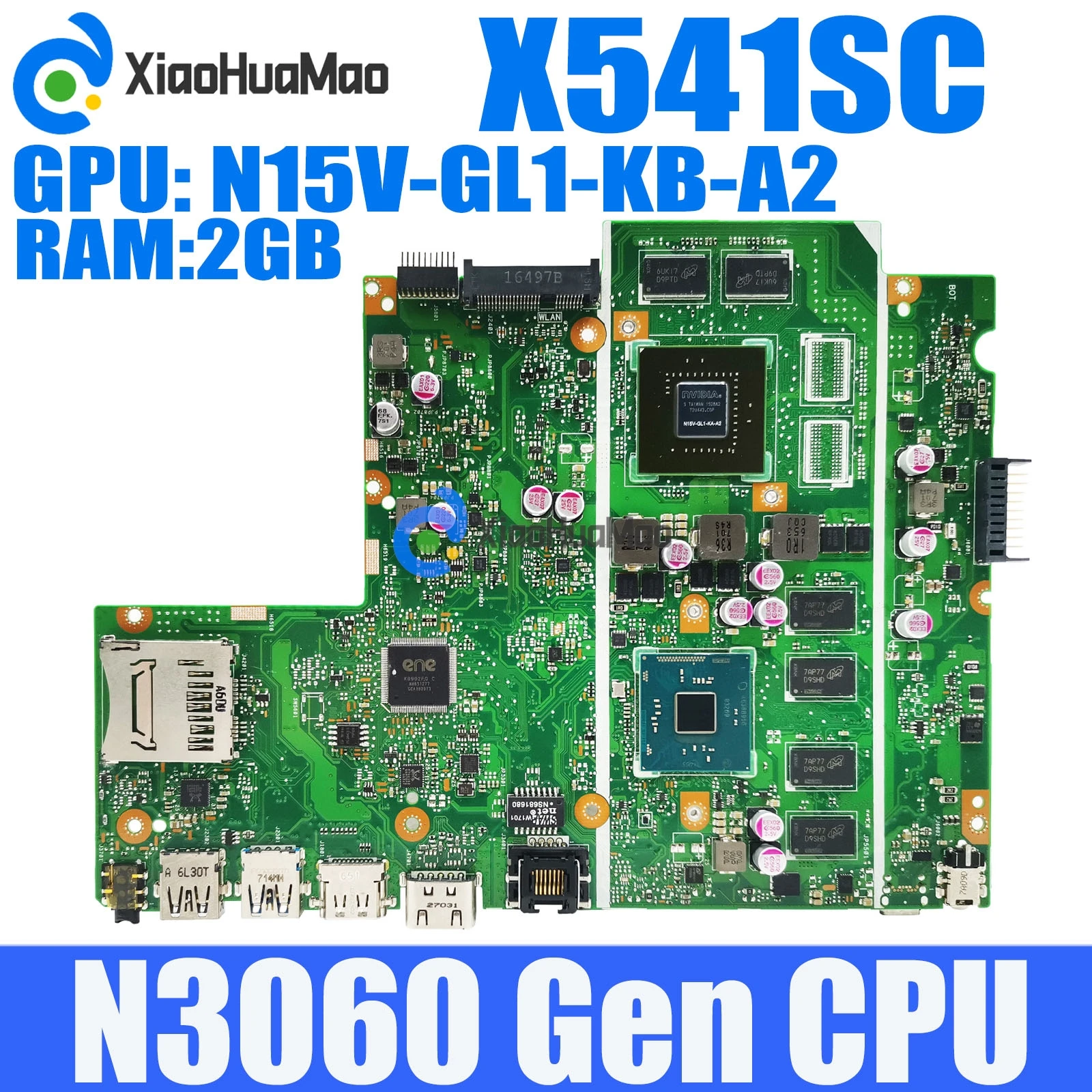 

Материнская плата для ноутбука X541SC с N3060 CPU 2GB-RAM N15V-GL1-KB-A2 GPU Notebook X541S X541SC