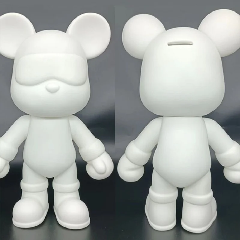 New Arrival Trendy Toys Cool Cool Carton Bear Popobe Bear White Mold for DIY Paint Birthday Brick Christmas Gifts