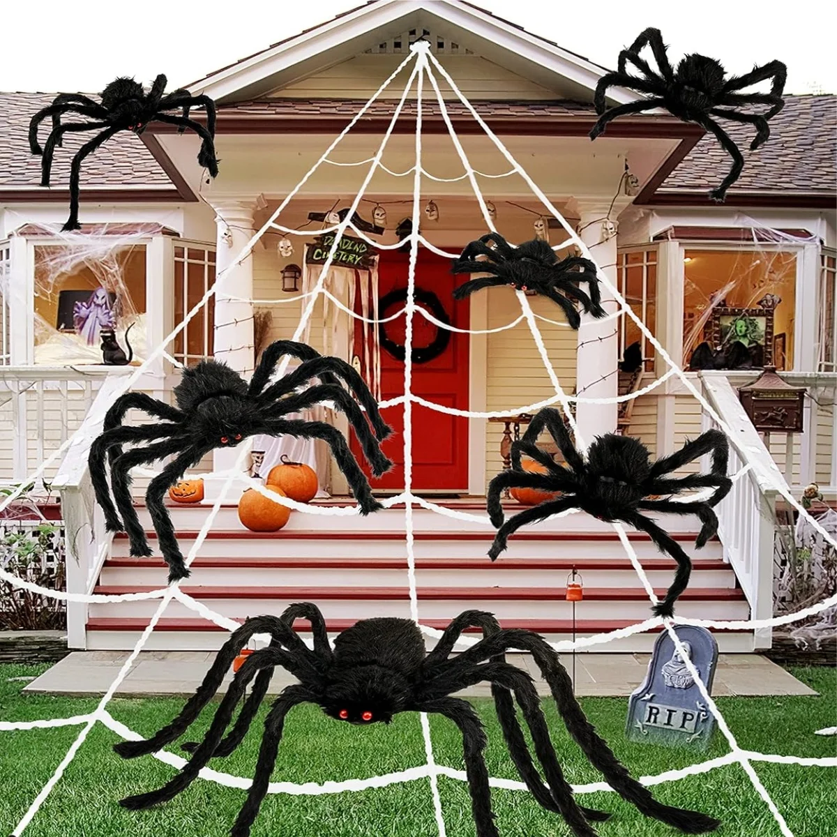 Halloween Plush Spider Outdoor Decoration Prop