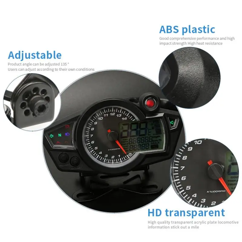 Motorcycle Modified Accessories LCD Meter Speedometer for KOSO RX1N Odometer Tachometer Water-thermometer Fuel Gauge