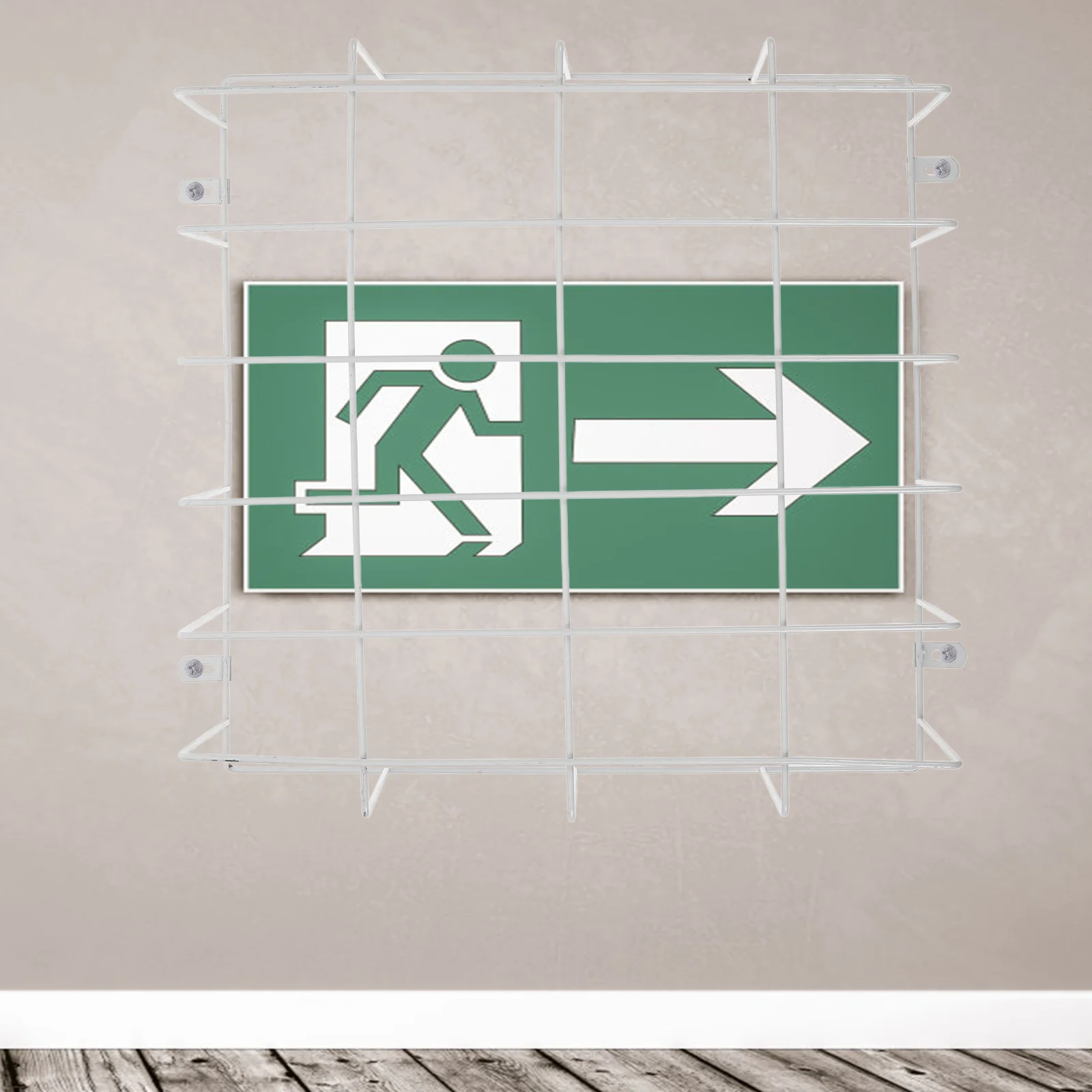 Protective Cage for Exit Sign Stainless Steel Wire Guard for Emergency Lighting Anti-Vandalism Protection in Public Buildings