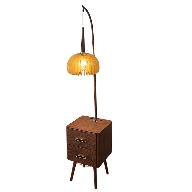 

Medieval style bedroom shelf floor lamp bedside table lamp integrated
