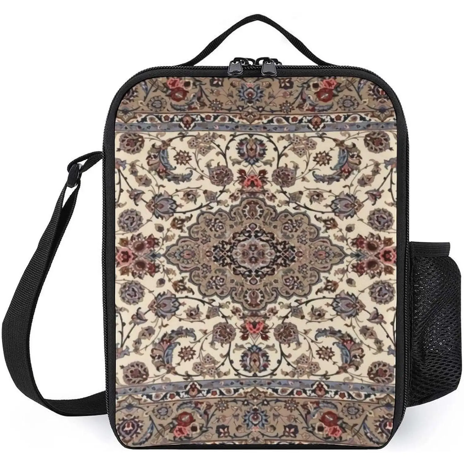 

Oriental Floral Persian Portable Insulation And Cooling Large Capacity Waterproof Tote Lunch Box Thermal Cooler Lunch Tote Bag