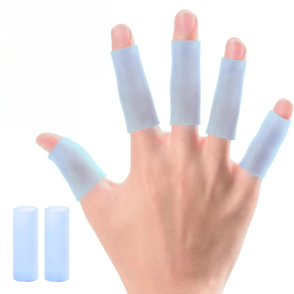 Imagen 6: 10 Piezas de Protectores de Dedos de Gel, Almohadillas de Silicona para Dedos, para el Dolor de Dedos, Grietas, Callos, Azul